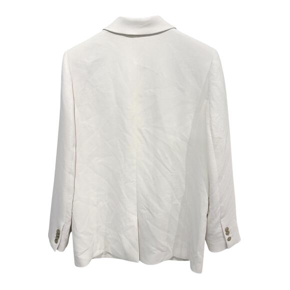 Aritzia Generation Blazer Relaxed Single-breasted Crepe Blazer Medium Ivory - Picture 3 of 7